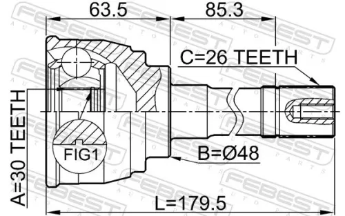 FEBEST Joint Kit, drive shaft (0710-034)