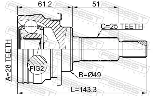 FEBEST Joint Kit, drive shaft (0710-AZG413)