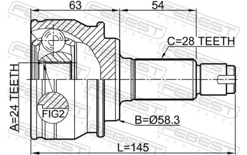 FEBEST Joint Kit, drive shaft (0710-GVJBR)