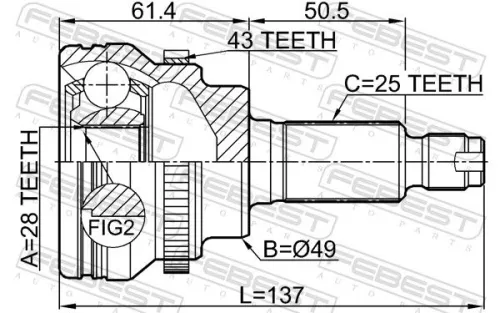 FEBEST Joint Kit, drive shaft (0710-IGNA43)