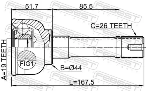 FEBEST Joint Kit, drive shaft (0710-SN413)