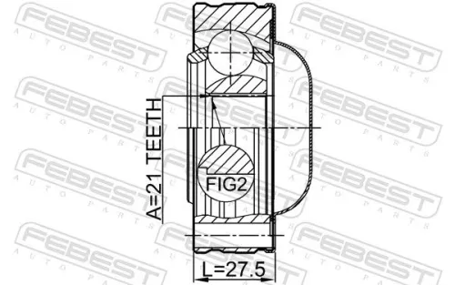 FEBEST Joint, propshaft (0711-JB420SHA)