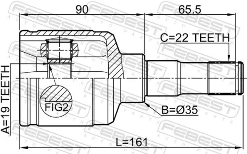 FEBEST Joint Kit, drive shaft (0711-LNRHR)