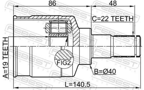 FEBEST Joint Kit, drive shaft (0711-RG413RH)
