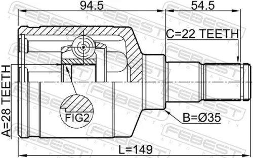 FEBEST Joint Kit, drive shaft (0711-RS413LH)