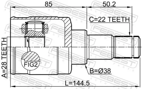 FEBEST Joint Kit, drive shaft (0711-RS415ATLH)