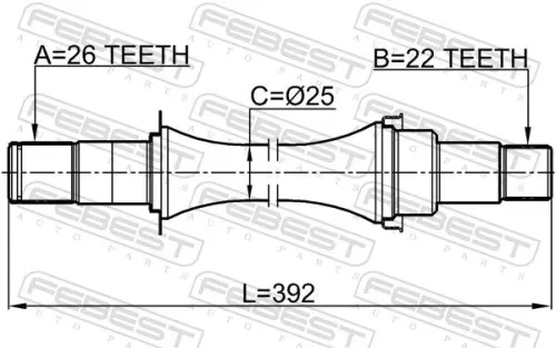 FEBEST Drive Shaft (0712-AZG412)