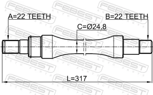FEBEST Drive Shaft (0712-RM413RH)