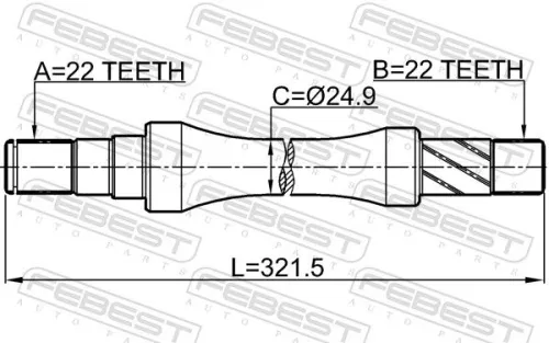 FEBEST Drive Shaft (0712-RS413)