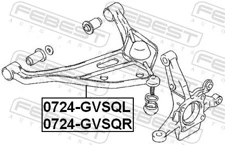 FEBEST Control/Trailing Arm, wheel suspension (0724-GVSQR)