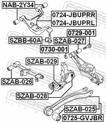 FEBEST Control/Trailing Arm, wheel suspension (0724-JBUPRL)