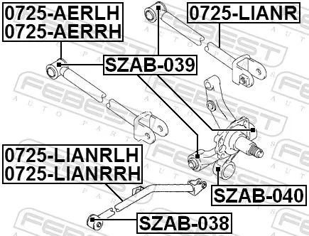 FEBEST Control/Trailing Arm, wheel suspension (0725-AERLH)