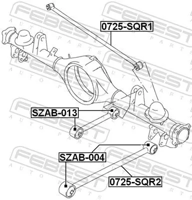 FEBEST Control/Trailing Arm, wheel suspension (0725-SQR2)