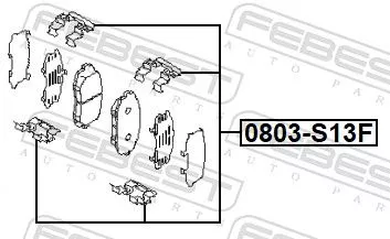FEBEST Accessory Kit, disc brake pad (0803-S13F)
