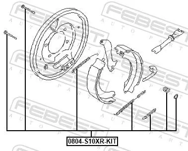 FEBEST Accessory Kit, parking brake shoes (0804-S10XR-KIT)