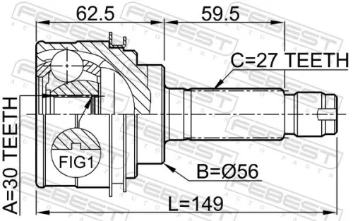 FEBEST Joint Kit, drive shaft (0810-026)