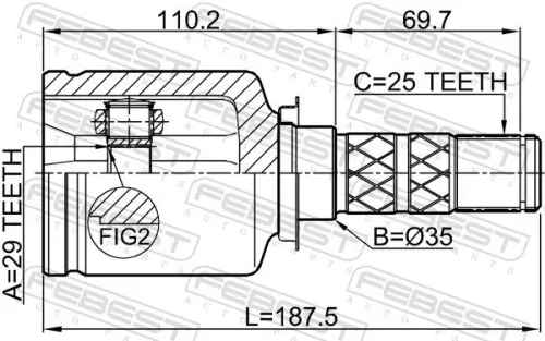 FEBEST Joint Kit, drive shaft (0811-G12)
