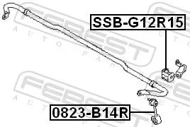 FEBEST Link/Coupling Rod, stabiliser bar (0823-B14R)