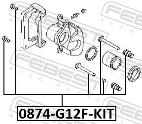 FEBEST Guide Bolt, brake caliper (0874-G12F-KIT)