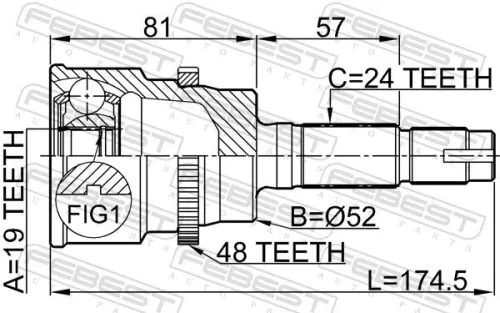 FEBEST Joint Kit, drive shaft (0910-012A48)