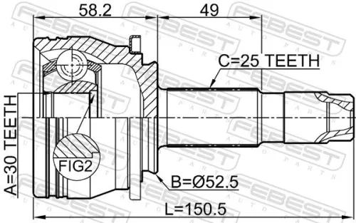 FEBEST Joint Kit, drive shaft (1010-T300)