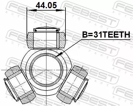 FEBEST Spider Assembly, drive shaft (1016-J300)