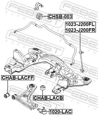 FEBEST Link/Coupling Rod, stabiliser bar (1023-J200FL)