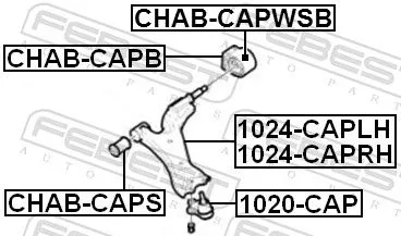 FEBEST Control/Trailing Arm, wheel suspension (1024-CAPLH)