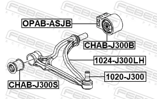 FEBEST Control/Trailing Arm, wheel suspension (1024-J300LH)