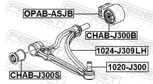 FEBEST Control/Trailing Arm, wheel suspension (1024-J309LH)