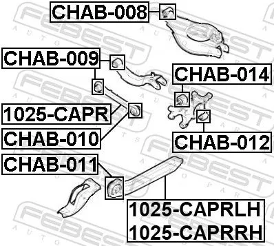 FEBEST Control/Trailing Arm, wheel suspension (1025-CAPRLH)