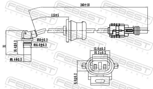 FEBEST Sensor, wheel speed (10606-003)