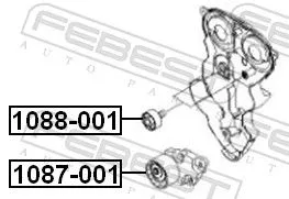 FEBEST Tensioner Pulley, V-ribbed belt (1087-001)