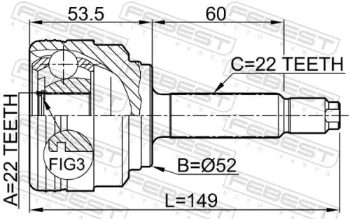 FEBEST Joint Kit, drive shaft (1110-007)