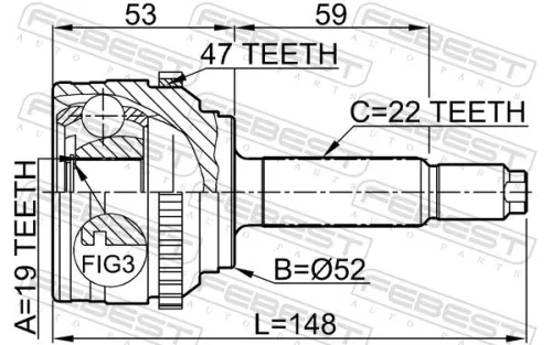 FEBEST Joint Kit, drive shaft (1110-008A47)