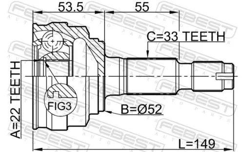 FEBEST Joint Kit, drive shaft (1110-011)