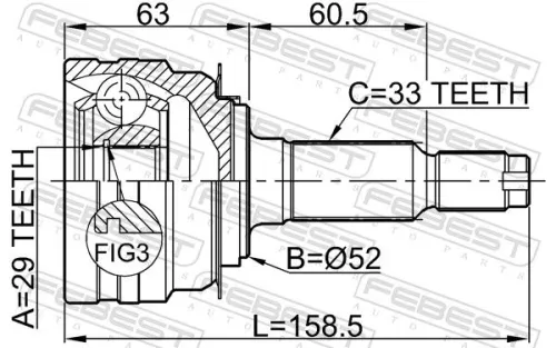 FEBEST Joint Kit, drive shaft (1110-J150)