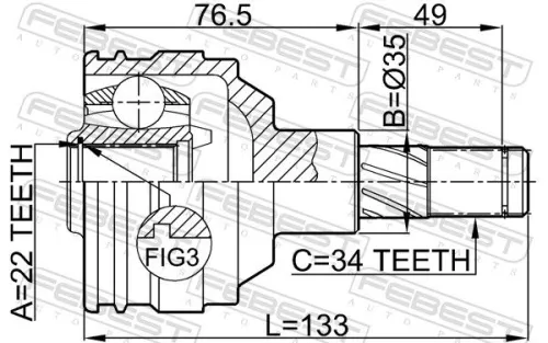 FEBEST Joint Kit, drive shaft (1111-NEX)