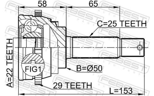 FEBEST Joint Kit, drive shaft (1210-001A29)