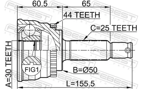 FEBEST Joint Kit, drive shaft (1210-014A44)