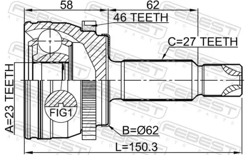 FEBEST Joint Kit, drive shaft (1210-CRE16A46)