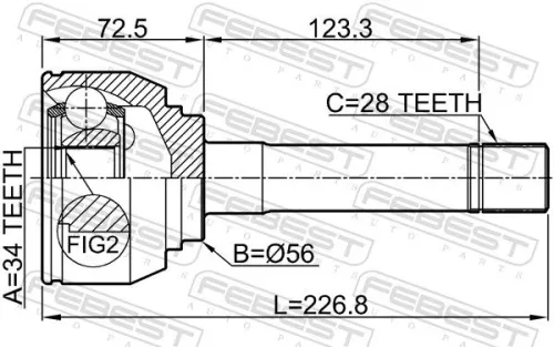 FEBEST Joint Kit, drive shaft (1210-H1)