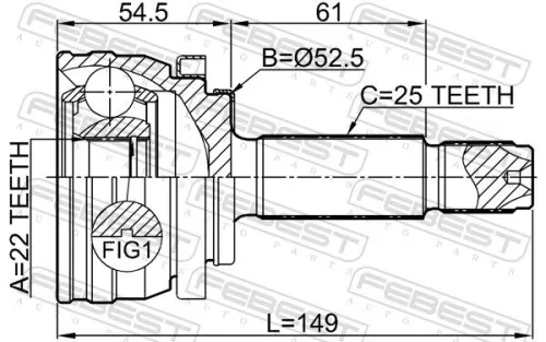 FEBEST Joint Kit, drive shaft (1210-H517)