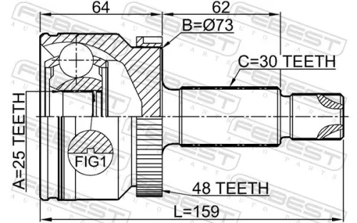 FEBEST Joint Kit, drive shaft (1210-IX35D7A48)