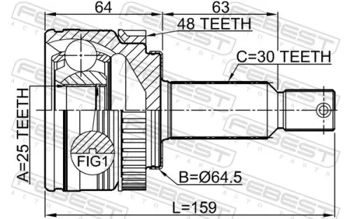 FEBEST Joint Kit, drive shaft (1210-IX35MTA48)