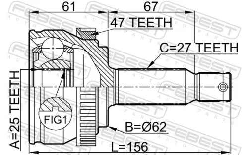 FEBEST Joint Kit, drive shaft (1210-NFA47)