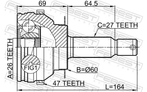 FEBEST Joint Kit, drive shaft (1210-SON20A47)