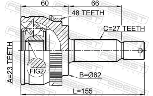 FEBEST Joint Kit, drive shaft (1210-TUC20A48)