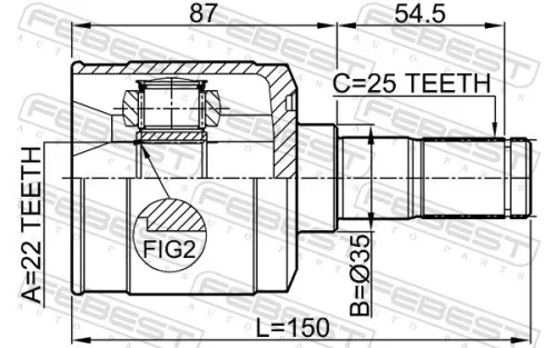 FEBEST Joint Kit, drive shaft (1211-ACCAT)