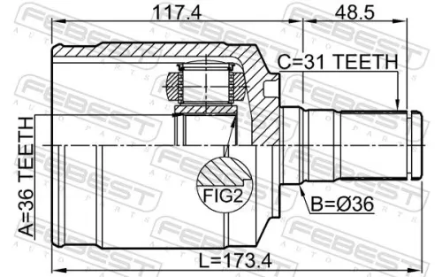FEBEST Joint Kit, drive shaft (1211-CM10LH)